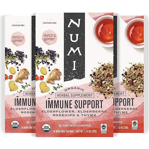 Vista 39 de Numi Té orgánico Sweet Slumber, raíz de valeriana, manzanilla y lavanda para dormir, 16 bolsas de té (paquete de 3), el embalaje puede variar