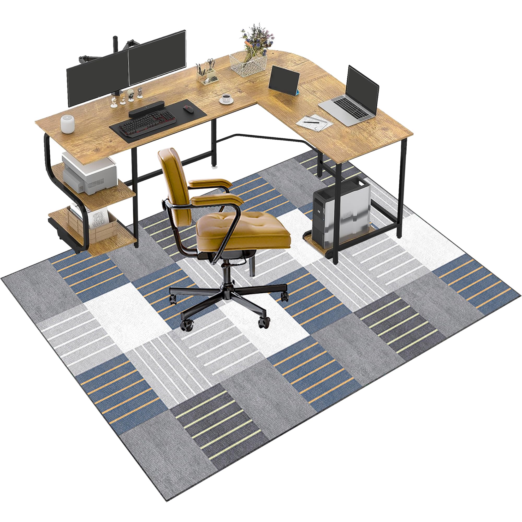 Office Chair Mats for Carpeted Floor | Carpet Protector Chair Mat | Gaming Chair Mat | Desk Chair Mat Large | Computer Chair Mat for Furniture Wooden Floor Protector for Home Office 120 x 150 cm