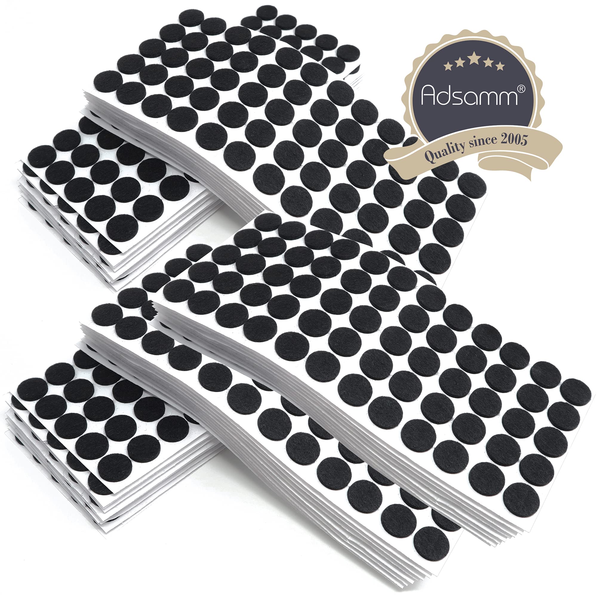 Adsamm® / 3000 x deslizantes de Fieltro autoadhesivos/Negro/ø 20 mm/Redondo/Deslizantes de Fieltro para Muebles de 3,5 mm de Grosor/Deslizantes para Muebles y Suelos