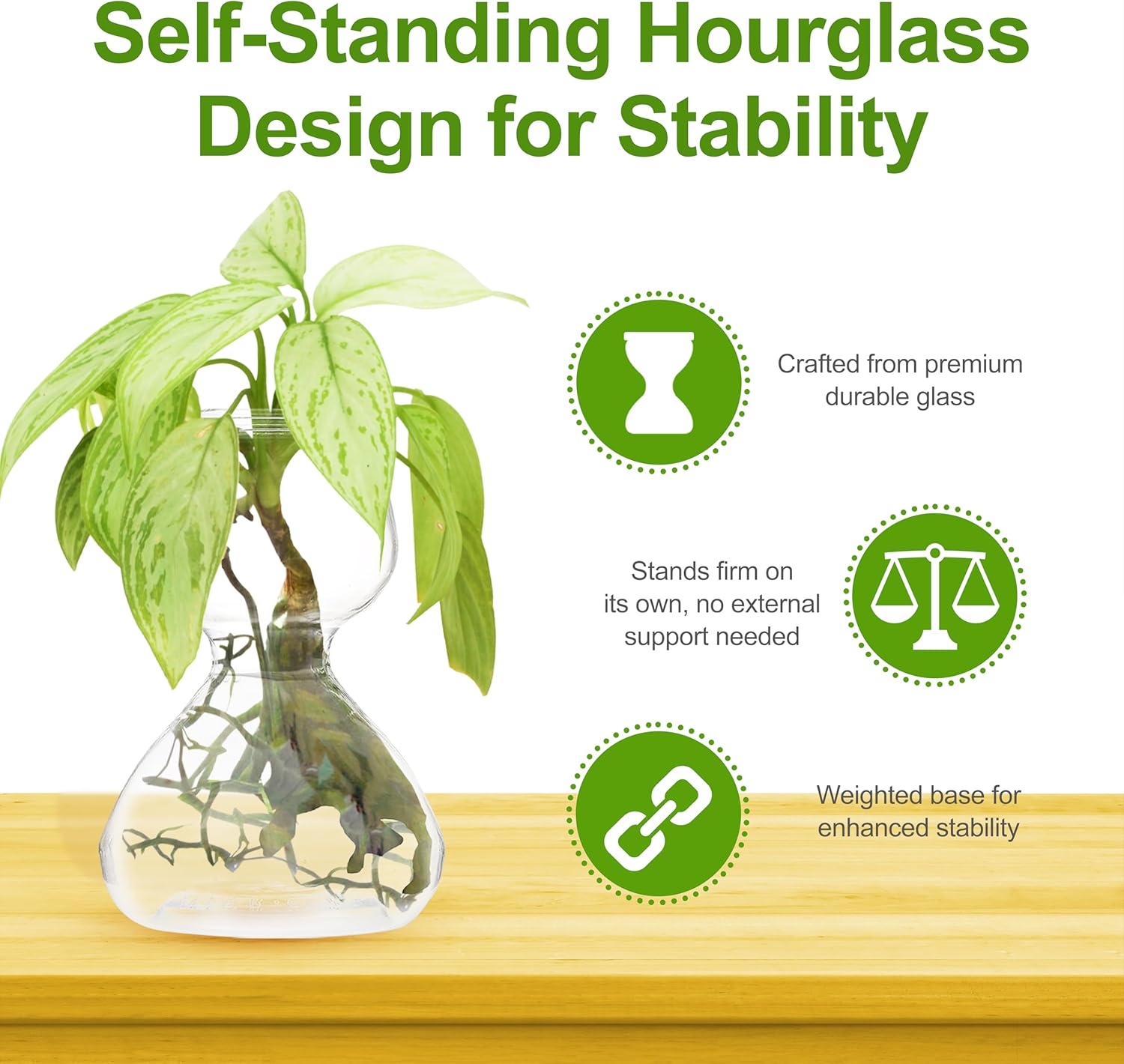 Garden Guru Plant Propagation Stations - Clear Glass Bud Vases Set of 2 - Mini Vases for Wedding Centerpieces, Cafe Décor, Tea Shop Displays - Small Hydroponic & Flower Vase - Image 2