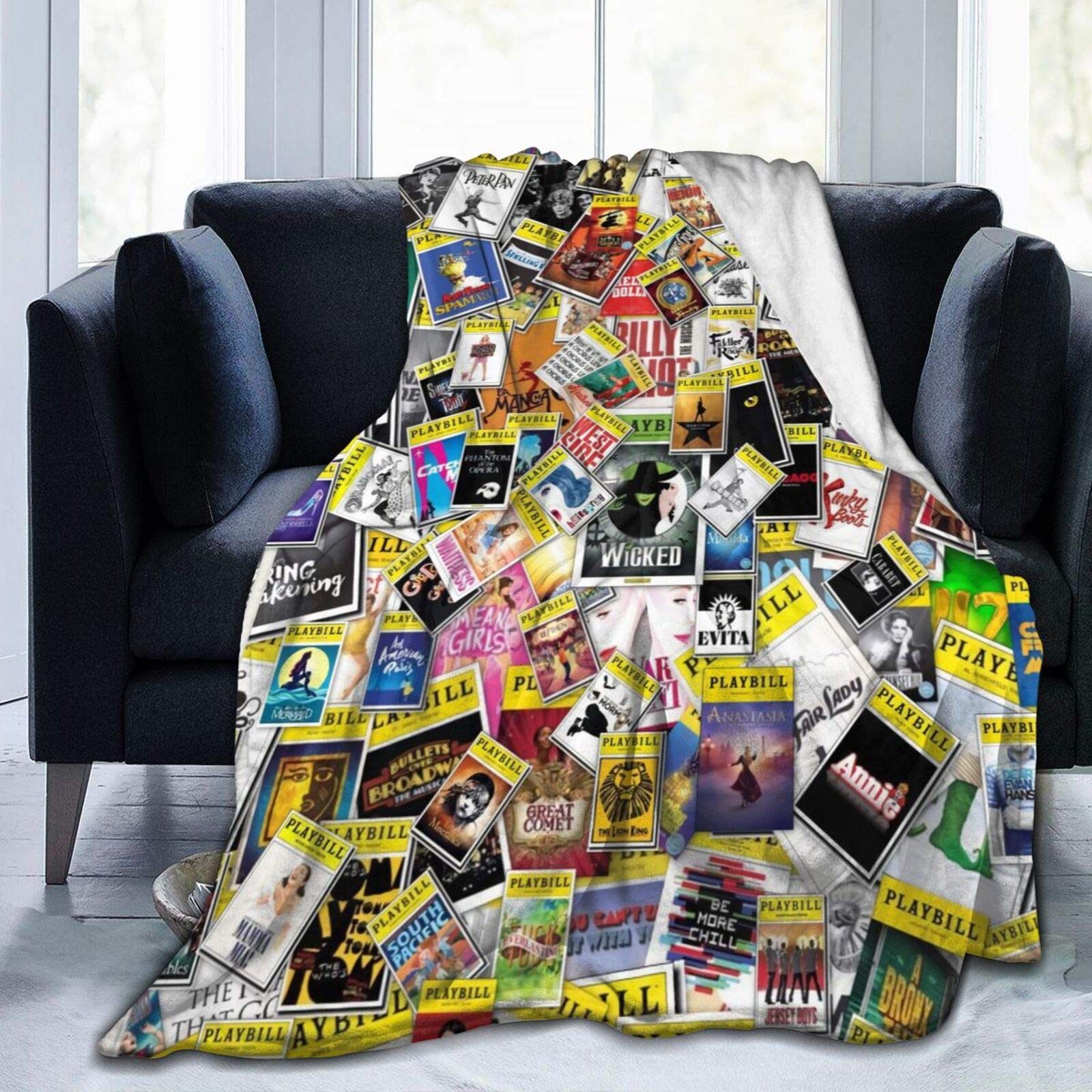 YINGD Lightweight Men Musical Broadway Blanket Soft Fun Flannel Blankets Twin Size for Cozy Bed Sofa 200CM X 150CM