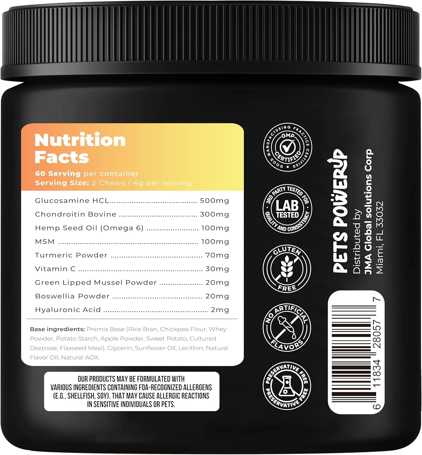 Hip & Joint Mobility Dog Vitamins and Supplements (120 Ct) Dog Bites Soft Chews Treats with Glucosamine Chondroitin MSM Turmeric Omega 6 Dog Joint Supplement for Small Medium Large Dogs