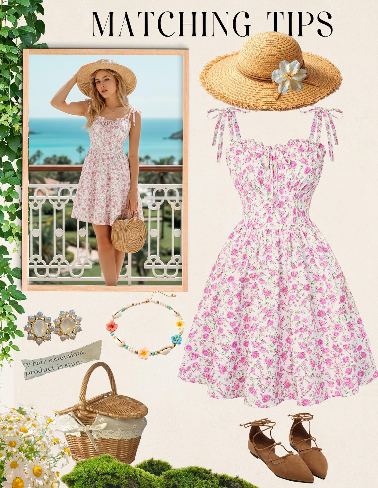 Scarlet Darkness Floral Mini Dress for Women Teens Summer 2026 Fairy Corset Sundress Graduation Dresses: Pink Floral Medium