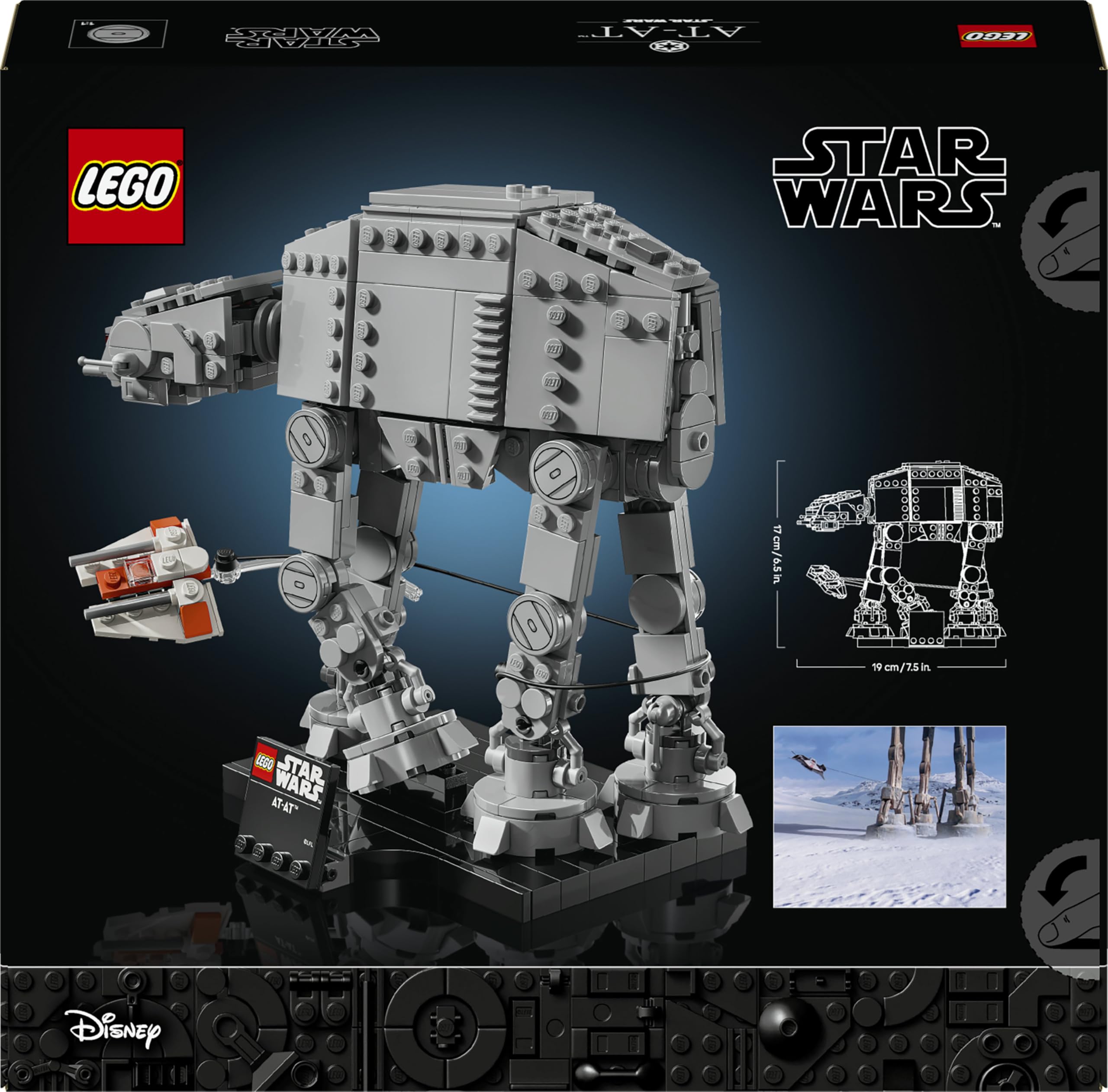 LEGO Star Wars 75440 AT-AT Kit di Modellismo per Adulti - Modellino da Esposizione con Snowspeeder, Supporto e Targhetta - Decorazione Casa - Regalo da Collezione per i Fan de L'Impero Colpisce Ancora