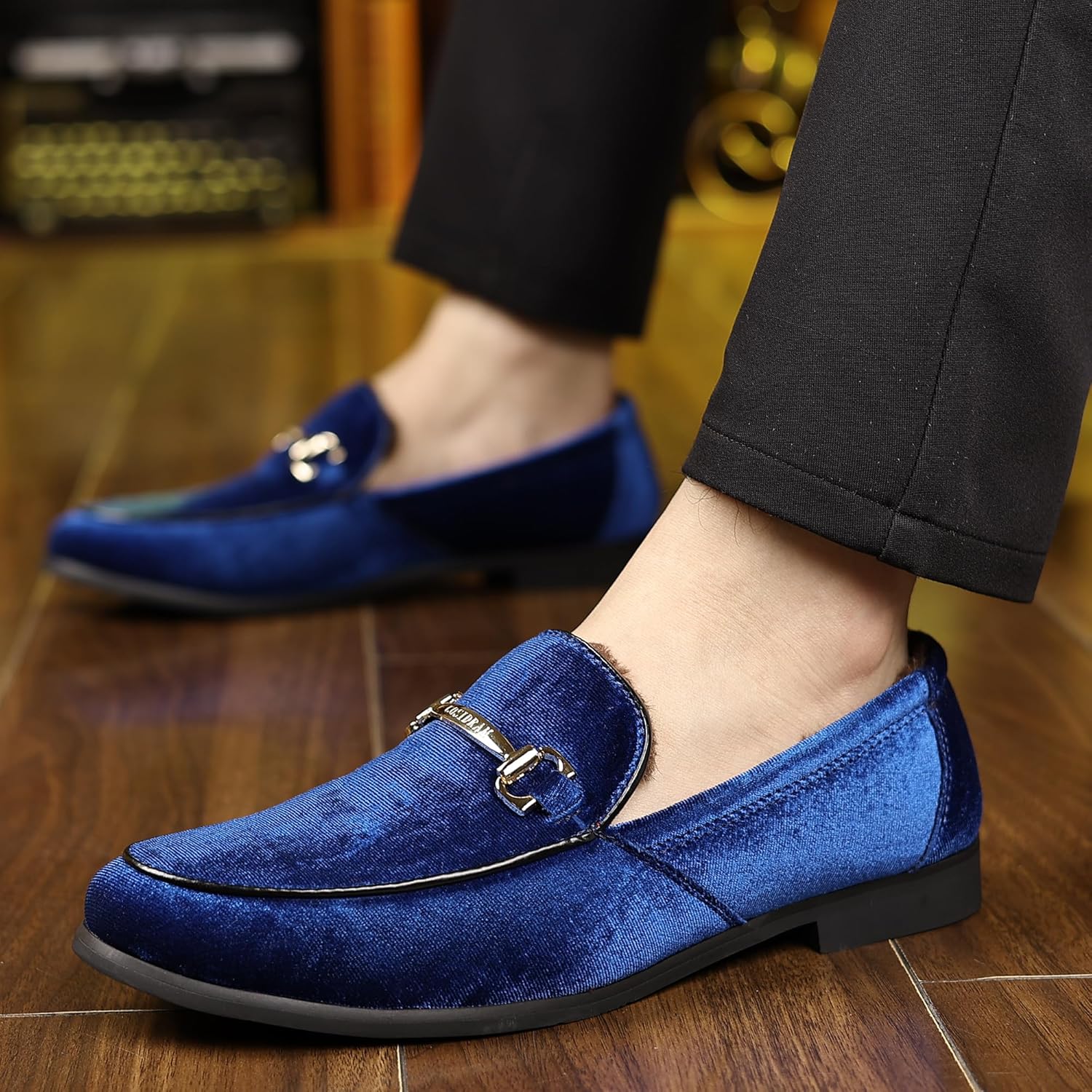 COSIDRAM Mens Dress Shoes Loafers Business Classic Suede Luxury Copper Chain Party Wedding Moccasins for Male - Image 7