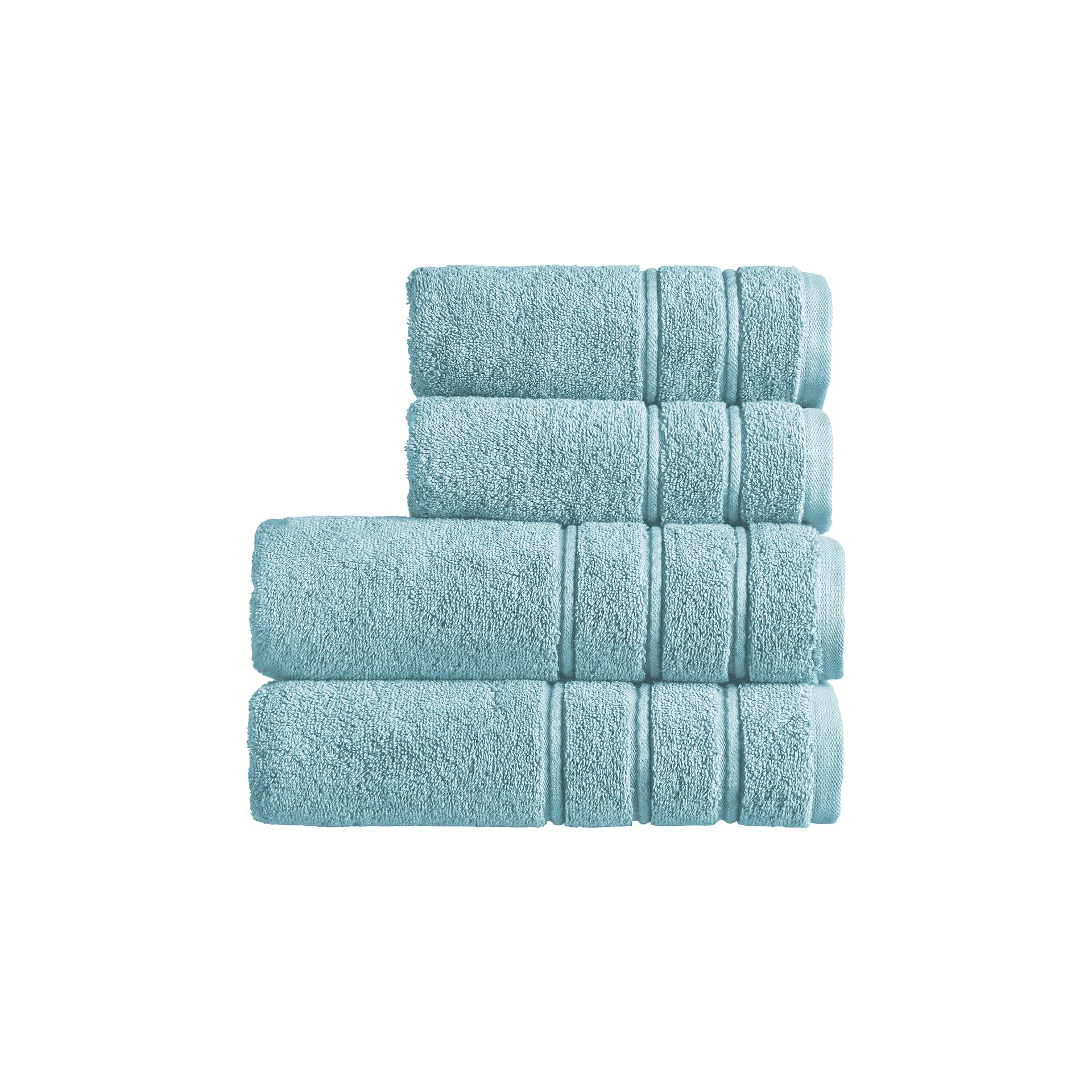 Christy Antalya Large Bath Towels | Set of 4 | 100% Turkish Cotton | 600GSM | Soft Plush Luxury Towel Set | 2 Bath Towels 2 Hand Towels | Quick Dry | Ocean Blue
