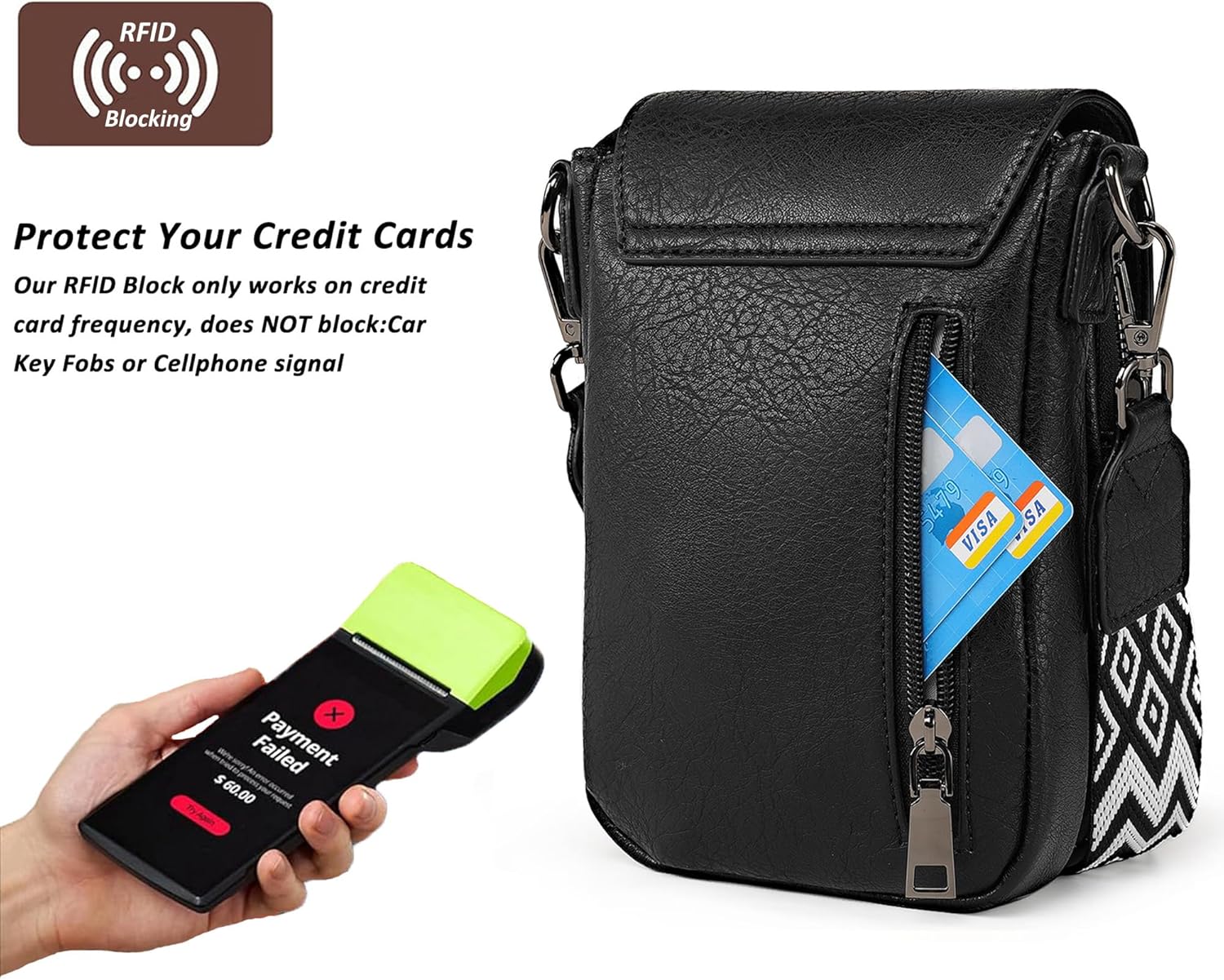 TANTOMI Small Crossbody Bags for Women, Small Purses with Card Slots Phone Purse Wide Adjustable Strap - Image 3