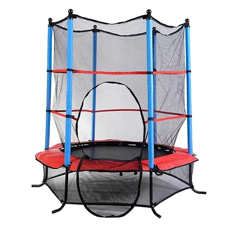 IRIS Fitness TUV Approved Trampoline with Enclosure net and Poles Safety Pad Ladder Jumping Mat