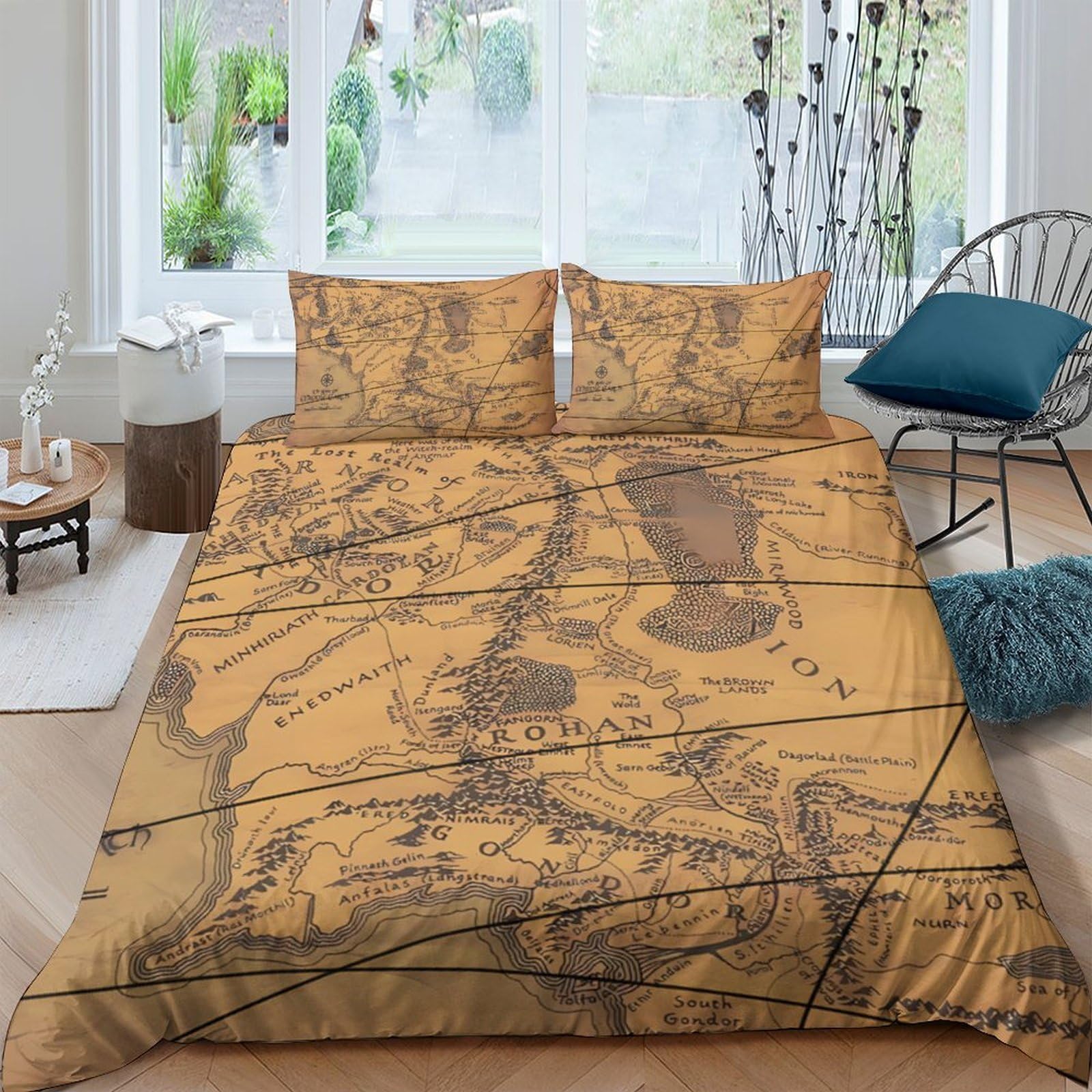 Ctjqhvkz Style-10 3D Printed Vintage Map Fitted Sheet Microfiber Soft Breathable Old World Mattress Cover For Bedroom Decor Protection Single（135X200cm）