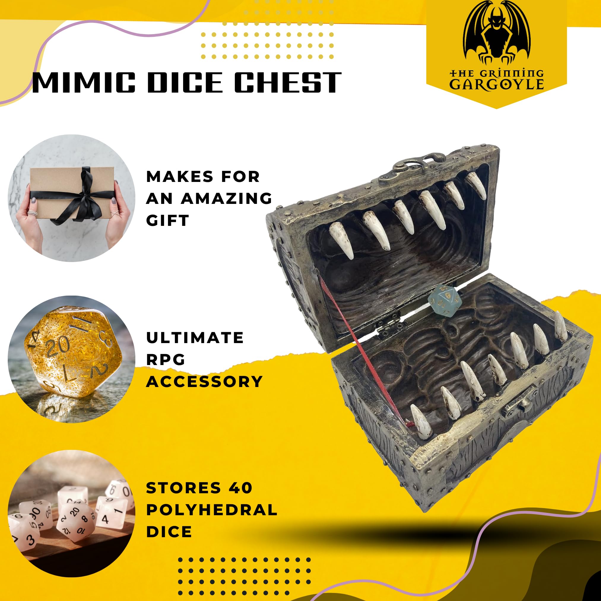Dice Box - Cassettiera mimetica effetto legno e metallo, contenitore può contenere fino a 6 set di fustelle poliedriche – D&D Poly Dice Case – DnD RPG Crate Accessorio regalo