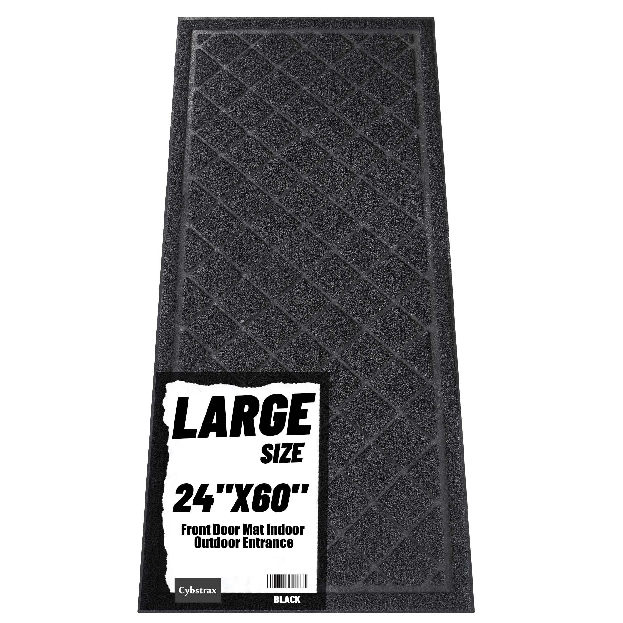 Front Door Mat Indoor Outdoor Entrance 24 x 60 All-Season Heavy Duty Waterproof Doormat Non-Slip Absorbent Entryway Mat