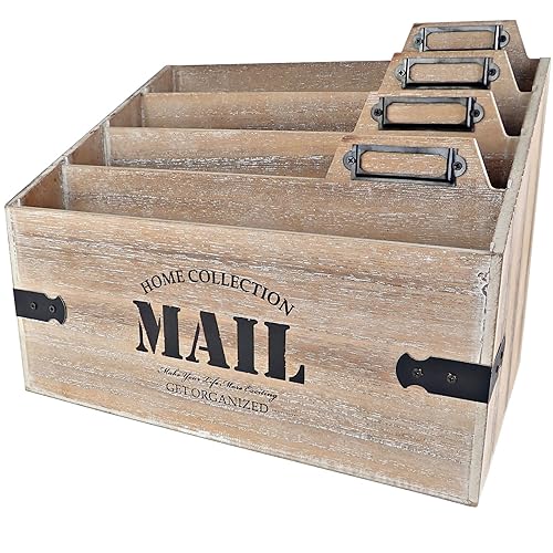25DOL Mail Organizer XXL Desktop Mail Holder - Wooden Desk