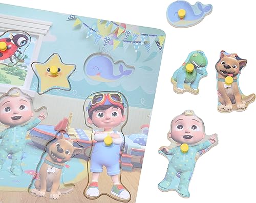 Miniatura 5 de HL230-TL Toyland Cocomelon - Rompecabezas de aprendizaje para niños con tablero de clavijas de madera, juguetes para niños de 18 meses +