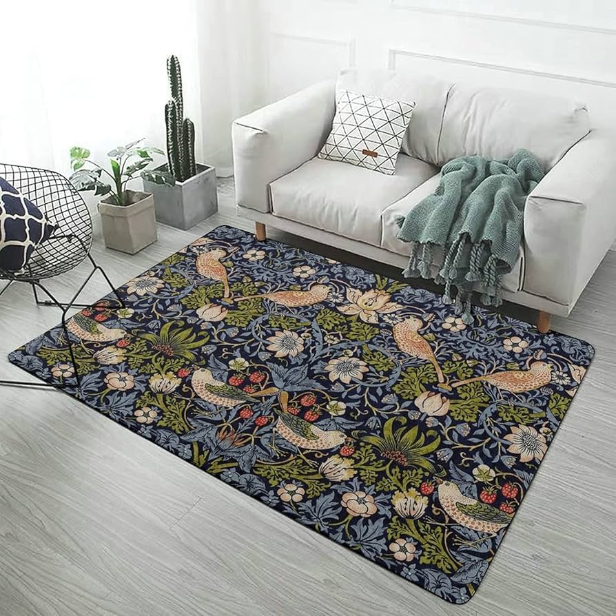 Amazon｜ウィリアム モリス カーペット 絨毯 いちごの盗人