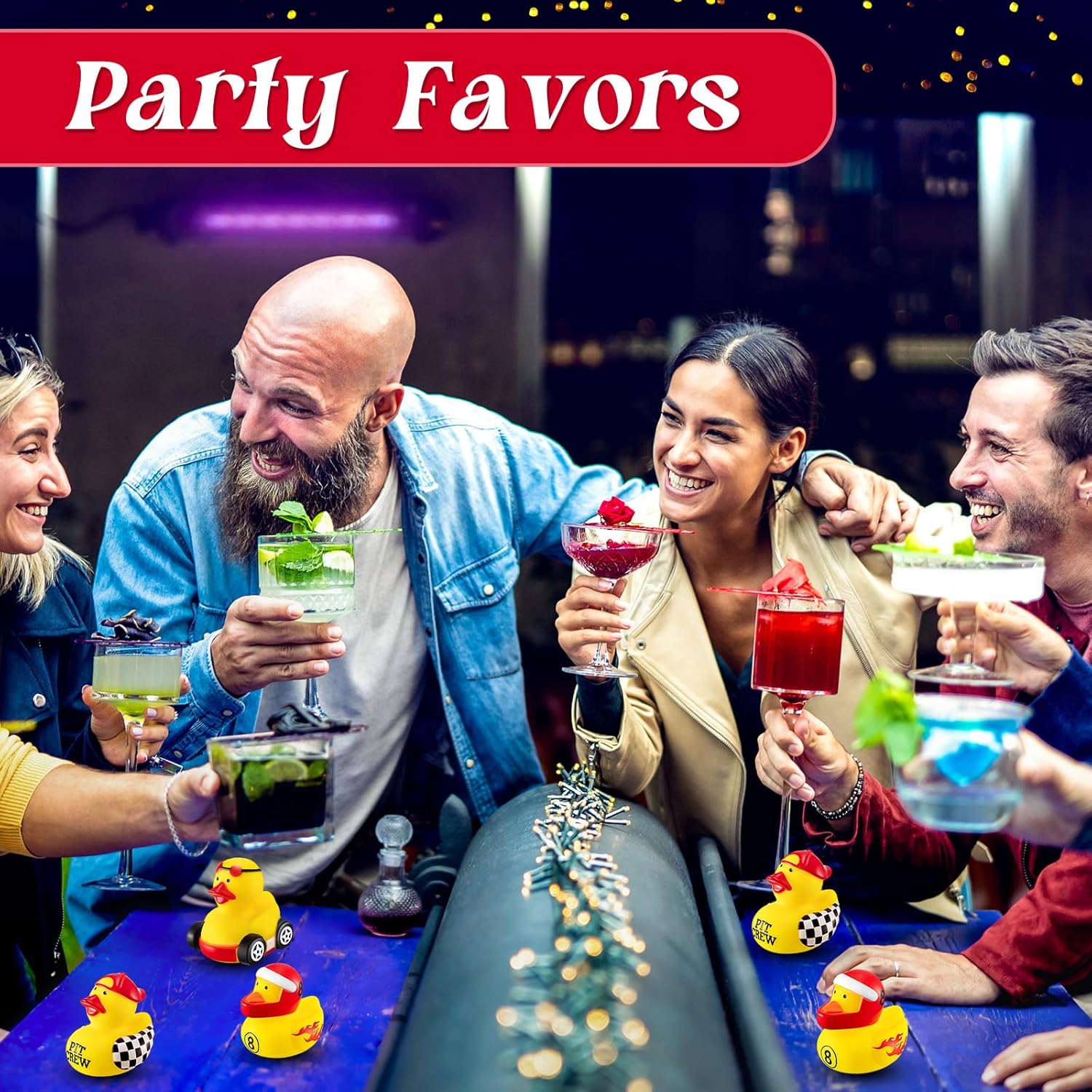 Shappy 50 Pieces Race Car Driver Rubber Duckies 2-Inch Mini Rubber Race Car Duckies for Goodie Bags Racing Theme Birthday Party Favors Decorations