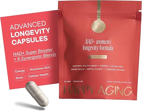 Miniatura 2 de Happy Aging Advanced Longevity Cápsulas  Complejo NAD+ con Resveratrol  Apoya la energía celular y el envejecimiento saludable  90 cápsulas