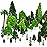 OrgMemory Mixed Model Trees, 29pcs, 1.5-6 inch(4-16 cm), Ho Scale Bushes, Diorama Supplies, Plastic Trees for Projects, Model Train Scenery with No Bases