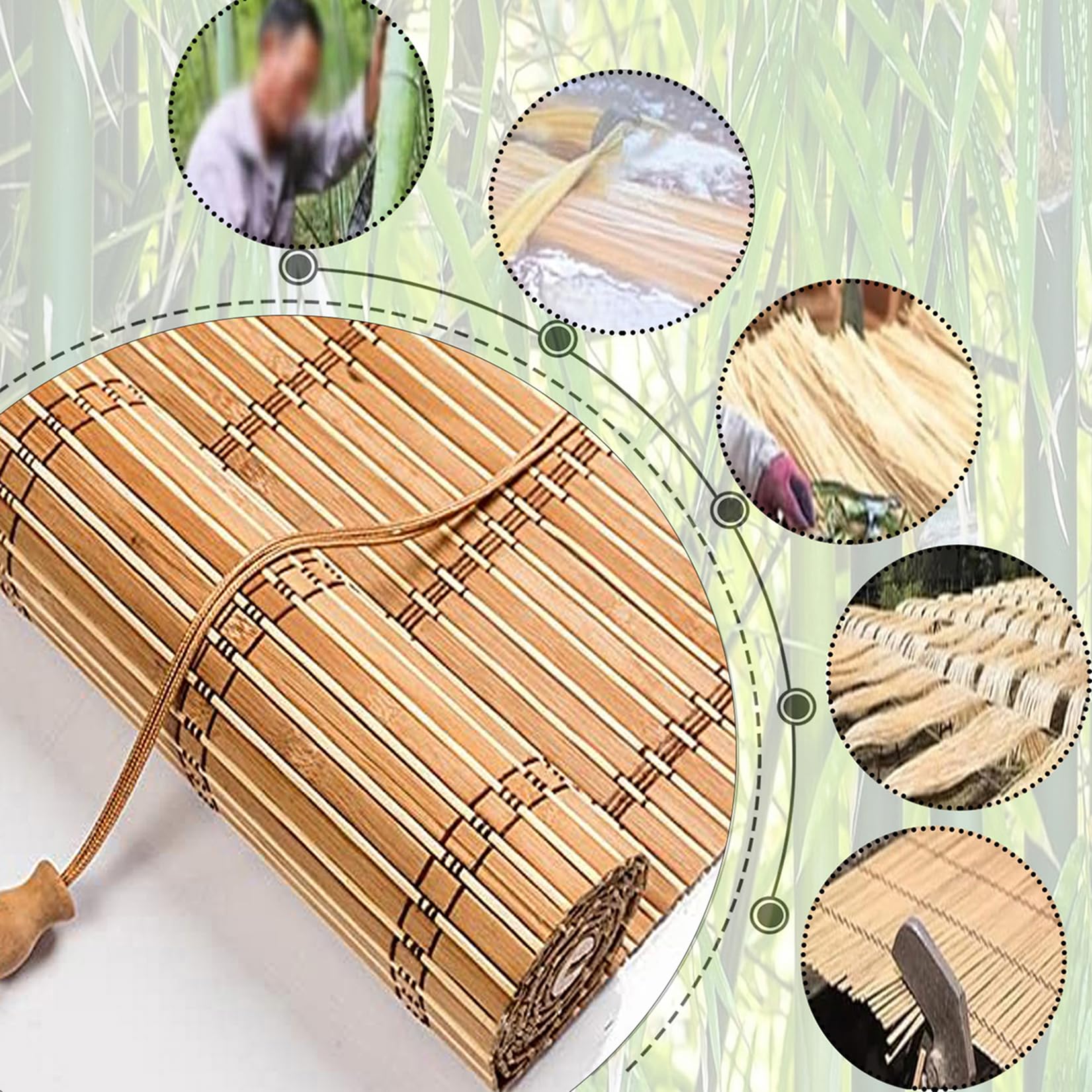 Tenda a Rullo in bambù per interni,80x120cm Tende a Avvolgibile in Bambù Naturale,Fatto A Mano Tenda Legno di Home Balcone Patio Privacy Protezione Parasole Traspirante,decorazione domestica
