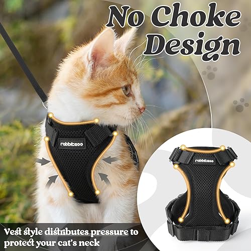 Miniatura 27 de rabbitgoo Arnés y correa para caminar, a prueba de escapes, chaleco suave y ajustable para gatos, fácil de controlar, transpirable, tiras