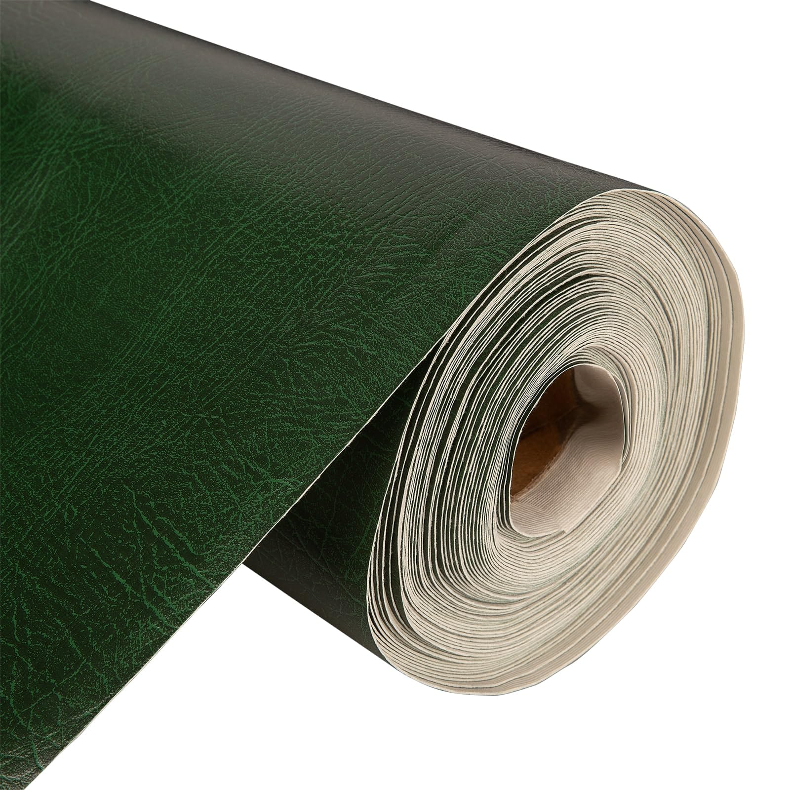 Vinyl Leatherette Fabric, Fire Retardant, Waterproof Upholstery Material, Faux Leather Sheets for Chairs, Bookbinding, 55 Inch Wide, Bottle Green Fabric, 1 Metre