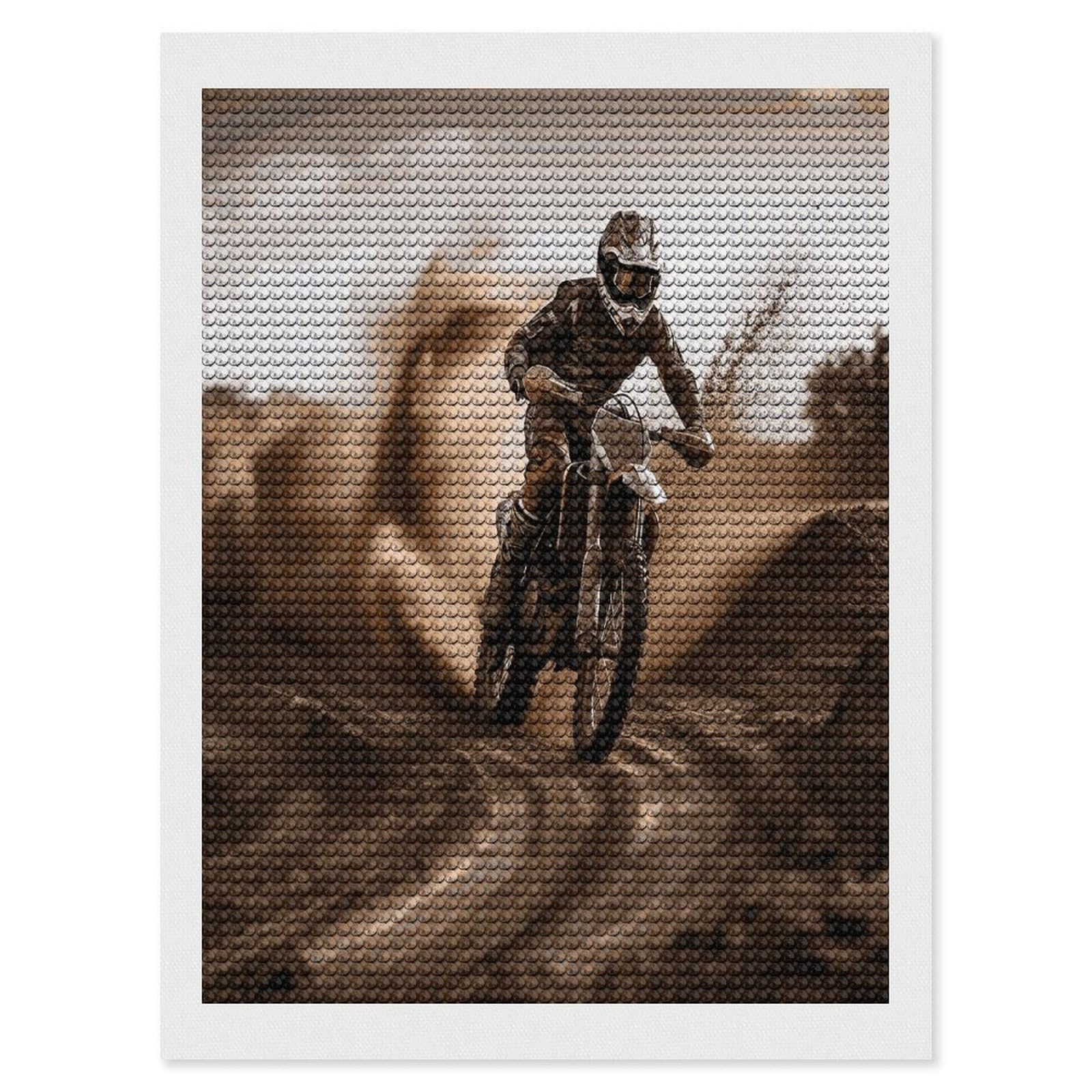 FekiLoot Motocross Diamond Art Kits for Adults Diamond Painting Kits for Beginners DIY Diamond Art Kits Round Full Drill Diamond Dot Gem Painting for Home Wall Decor Gift 12"x16"