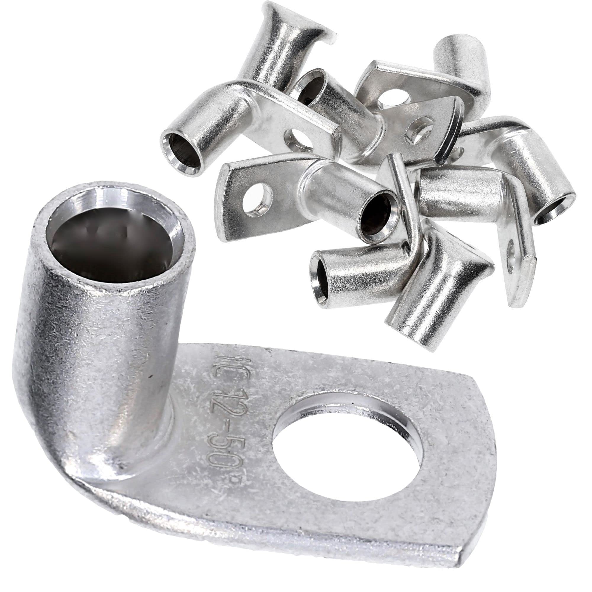 Kalitec 10x Rohrkabelschuhe 50mm² M12-90 Grad Gewinkelt - Kupfer