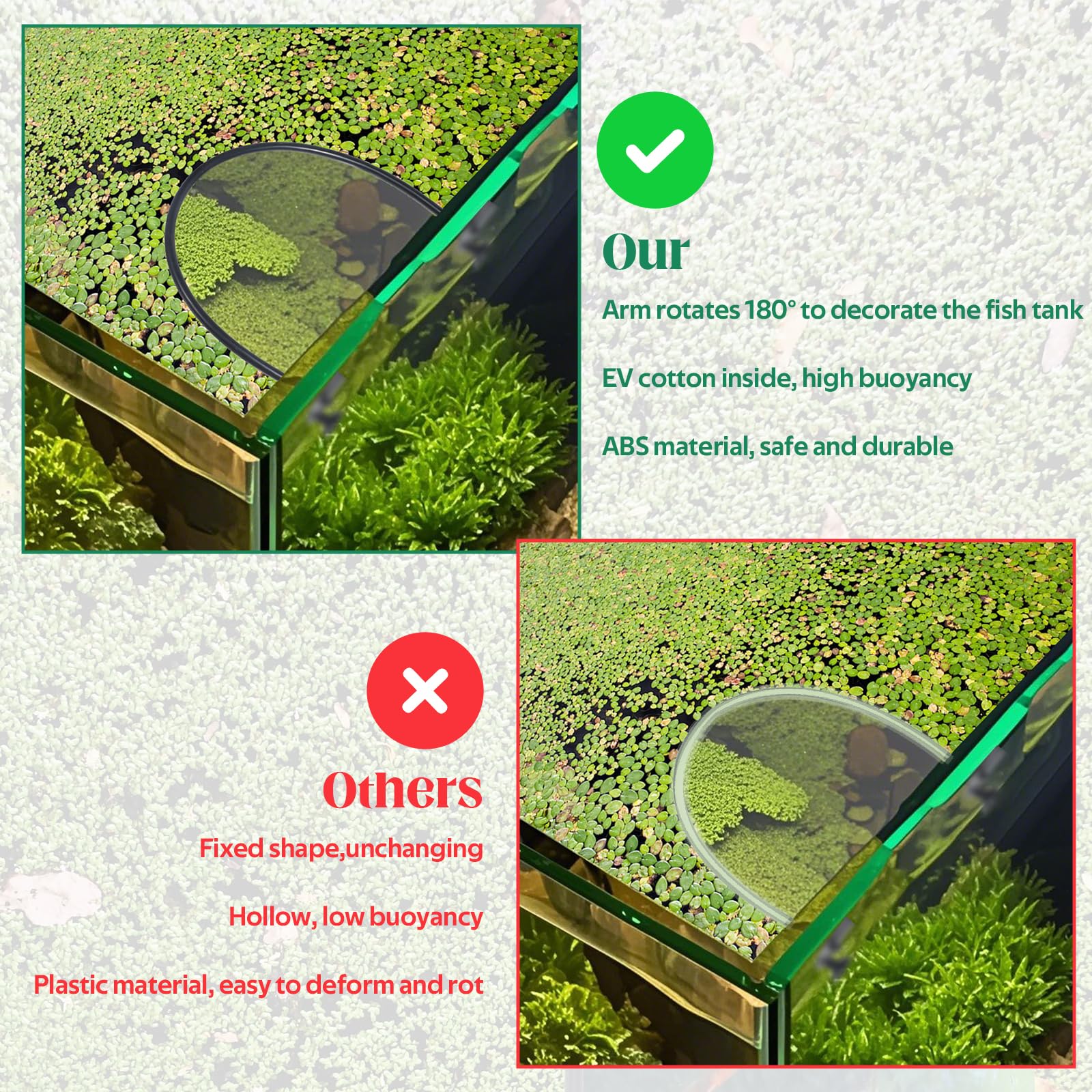 Floating Plant Corral for Aquarium Floating Plant Fence for Aquarium Accessories Fish Tank Plant Fence Adjustable Height with Water Level - Image 4