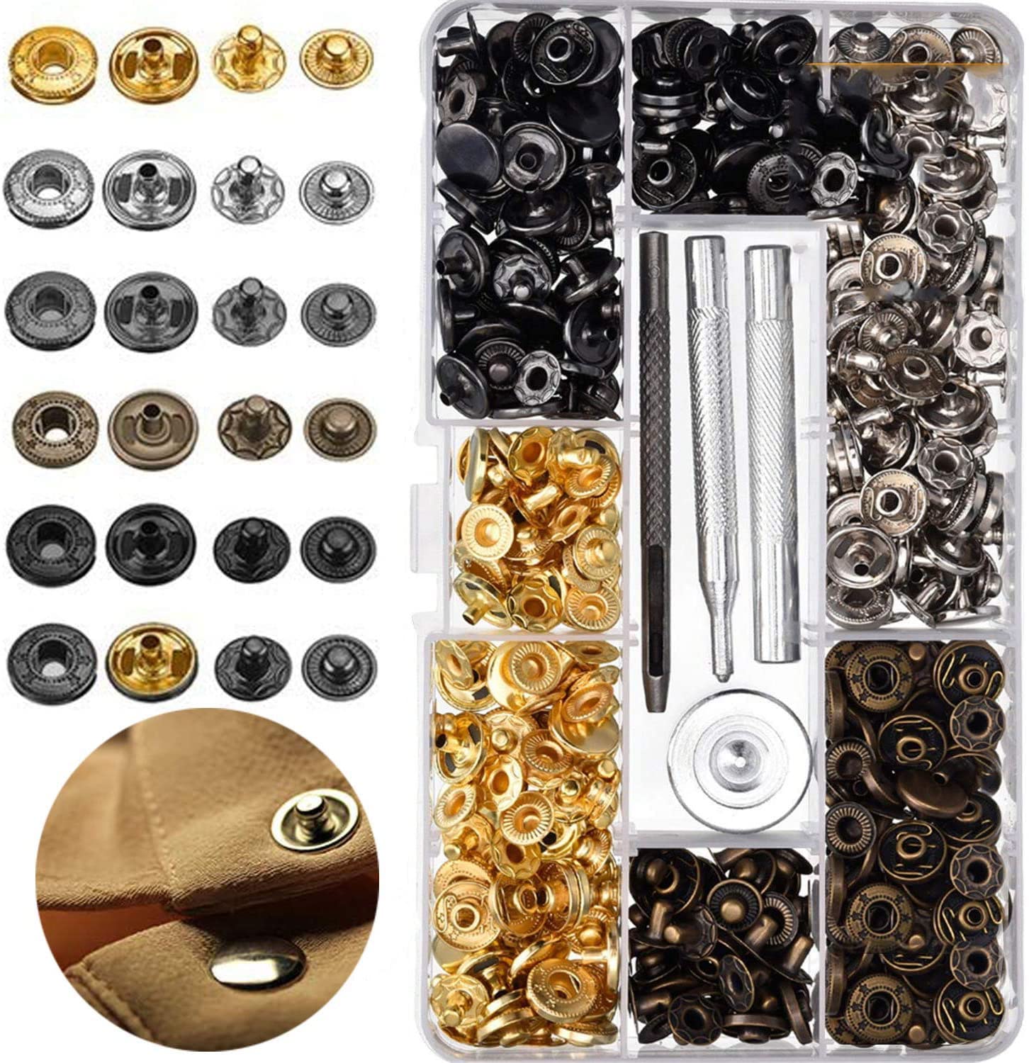 Buy Anbane Snap Fasteners, Metal Snaps Button Press, Snap Fasteners