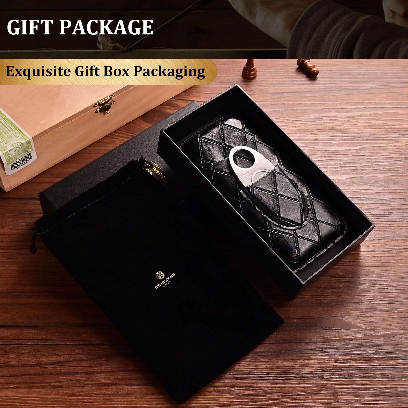 Étui à cigares en Cuir, 3 Tubes de Voyage Portable Cave avec Coupe en Acier Inoxydable(Marron)