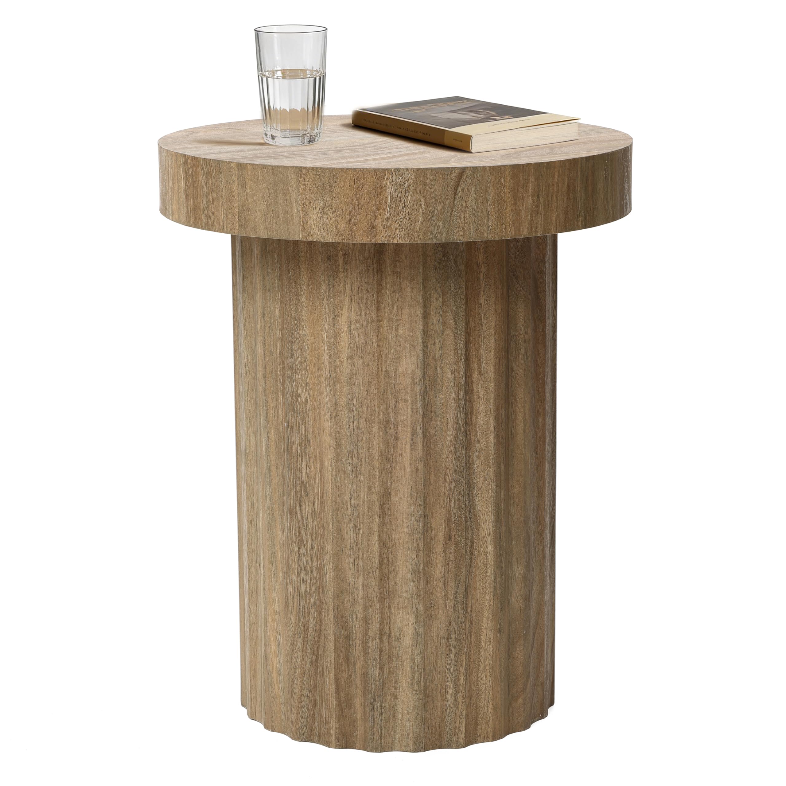 Hpmetopia Beistelltisch Holz, Kleiner Runder Tisch für Wohnzimmer, Nachttisch für kleine Räume, Moderner Stil