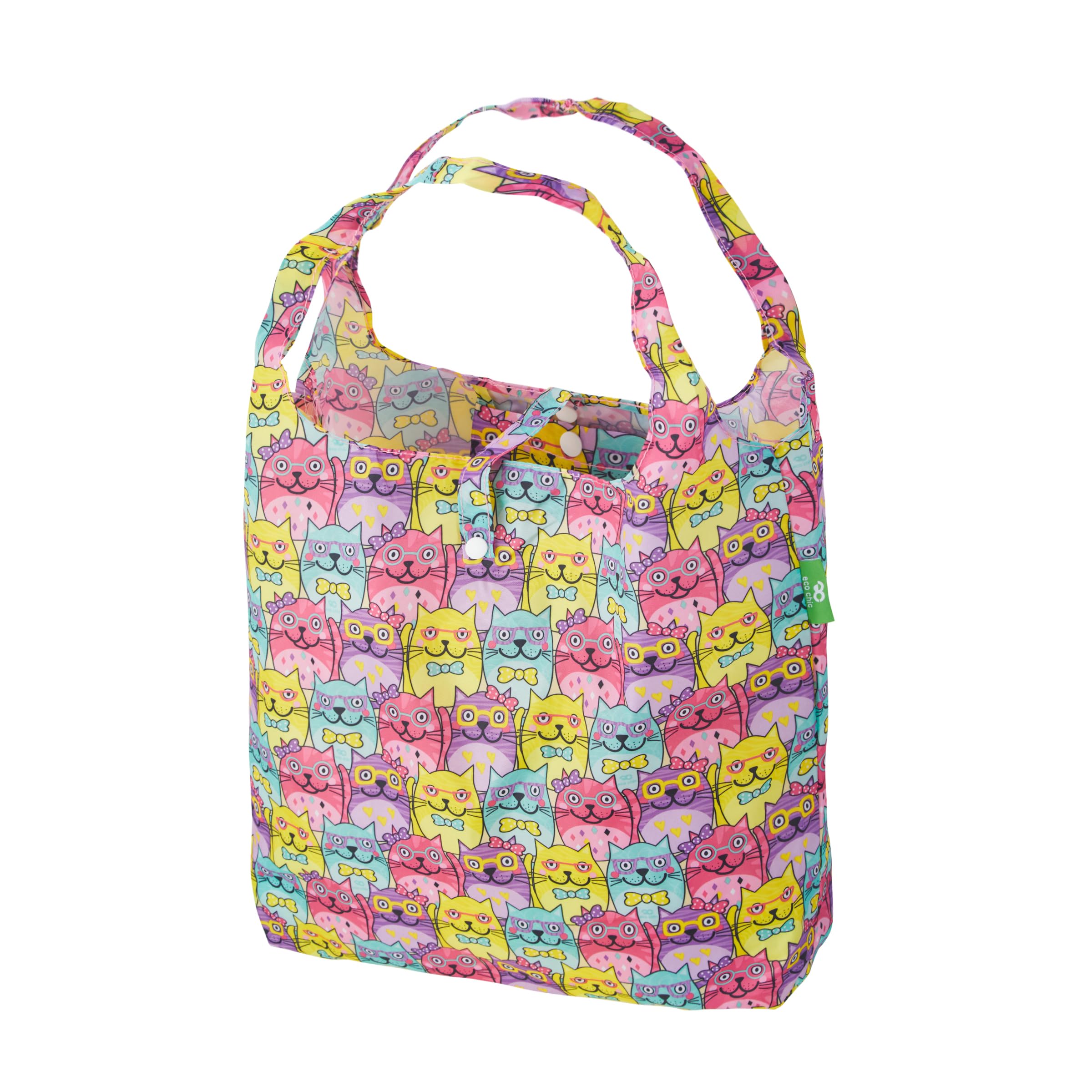 ECO CHIC Foldable Reusable Grocery Bags - Lightweight, Recycled & Reusable Shopping Bag - Waterproof Packable Tote