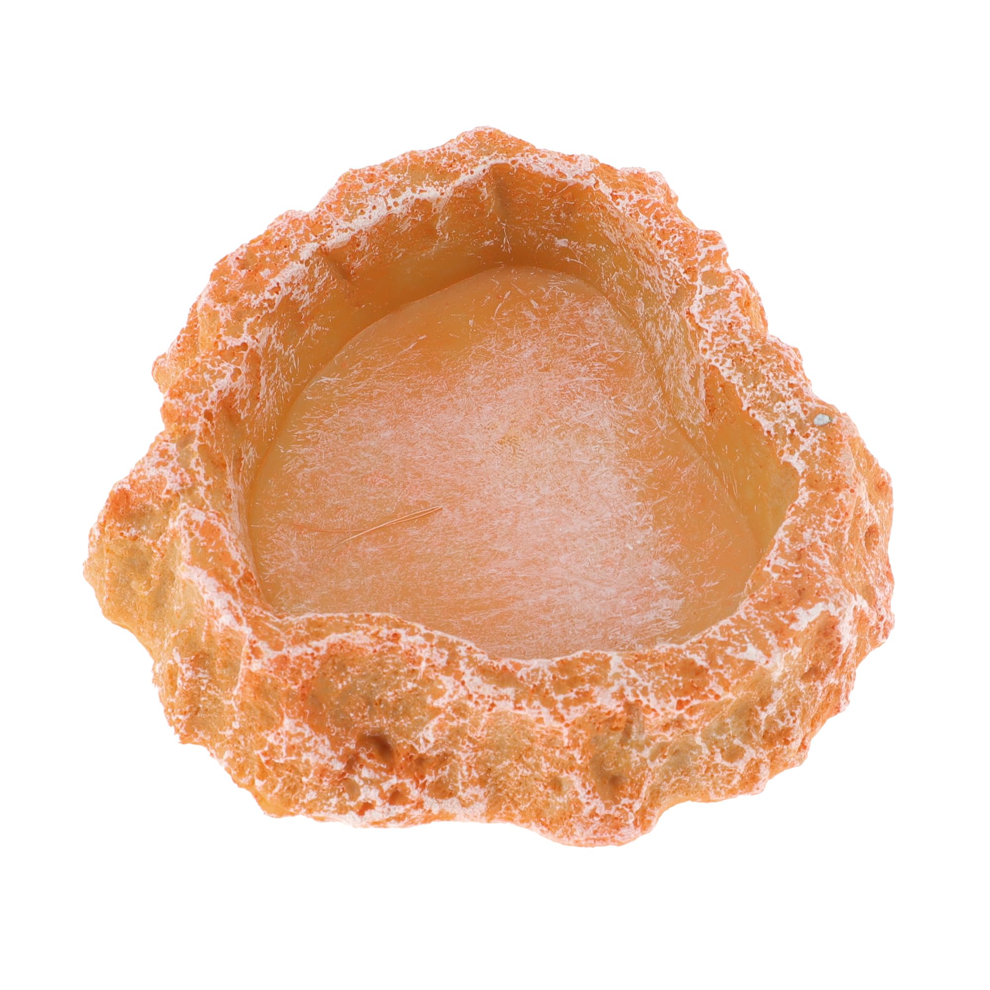 CAPASTEC Reptile Food Dish, Resin Lizard Reptile Food Dish, Turtle Water Bowl, Terrarium Feeding Bowl Accessory for Lizard Tortoise Snakes Gecko, Orange, 3.54