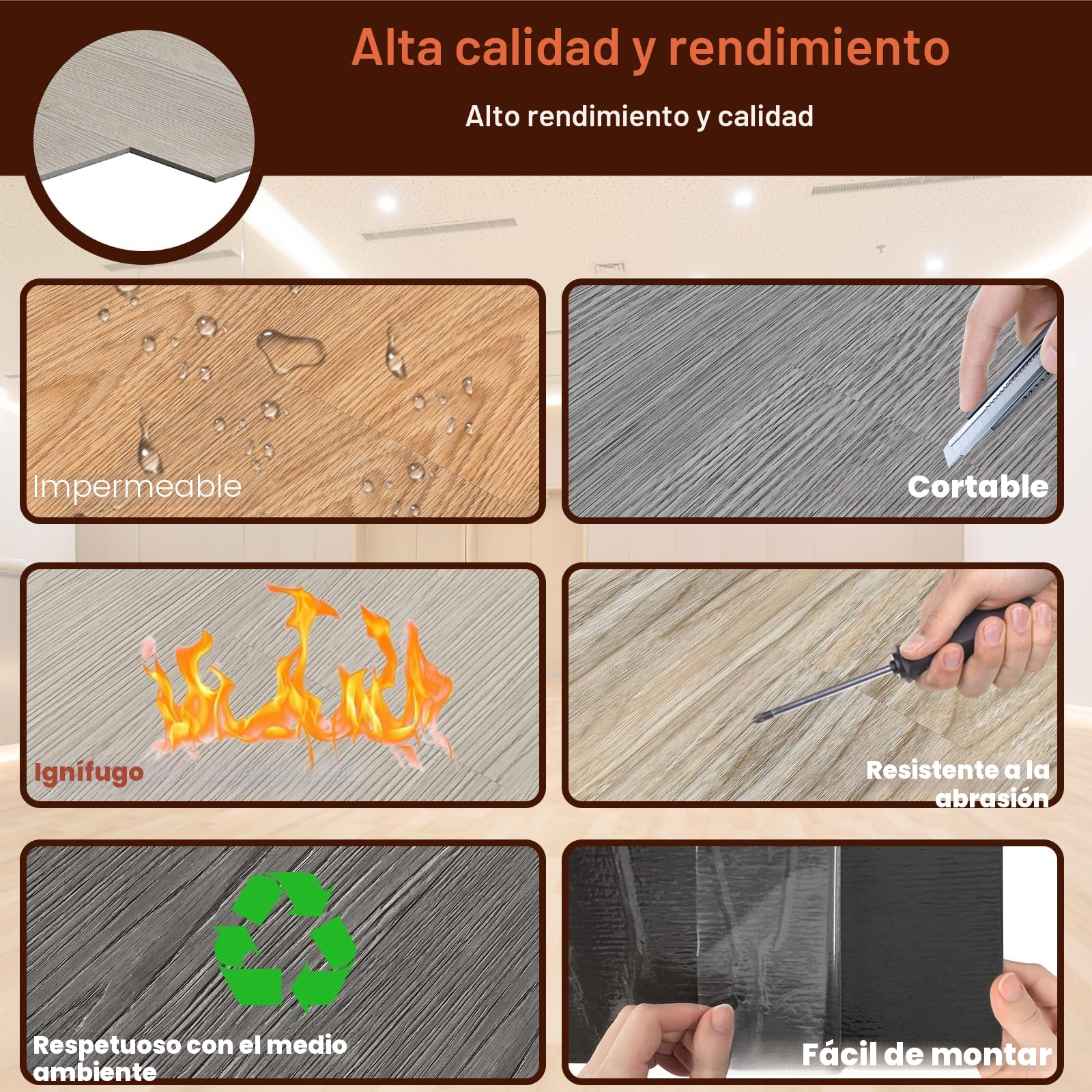 Suelo de PVC autoadhesivo con aspecto de madera, 54 unidades, 7,53 m², baldosas de vinilo, autoadhesivas, suelo de PVC, antideslizantes, impermeables, ignífugas, roble clásico, blanco