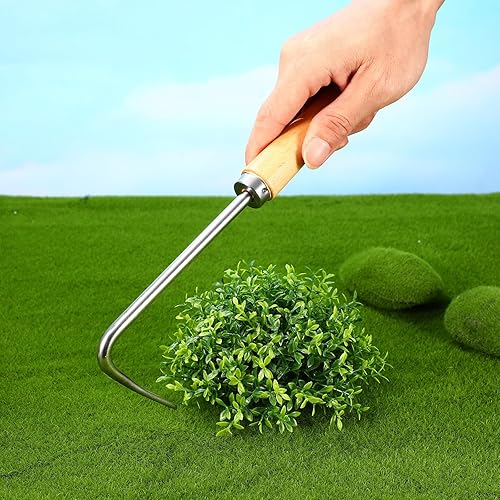 Miniatura 7 de Happyyami Herramientas de desmalezadora de mano para jardín con mango Herramienta de ribete Herramienta de tracción Mango de haya, Césped,