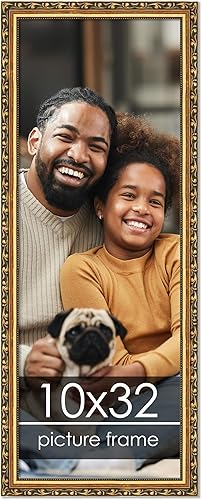 Miniatura 101 de Poster Palooza Marco de fotos de madera tradicional dorado de 19 x 24 pulgadas con plexiglás acrílico UV, respaldo de tablero de espuma y accesorios