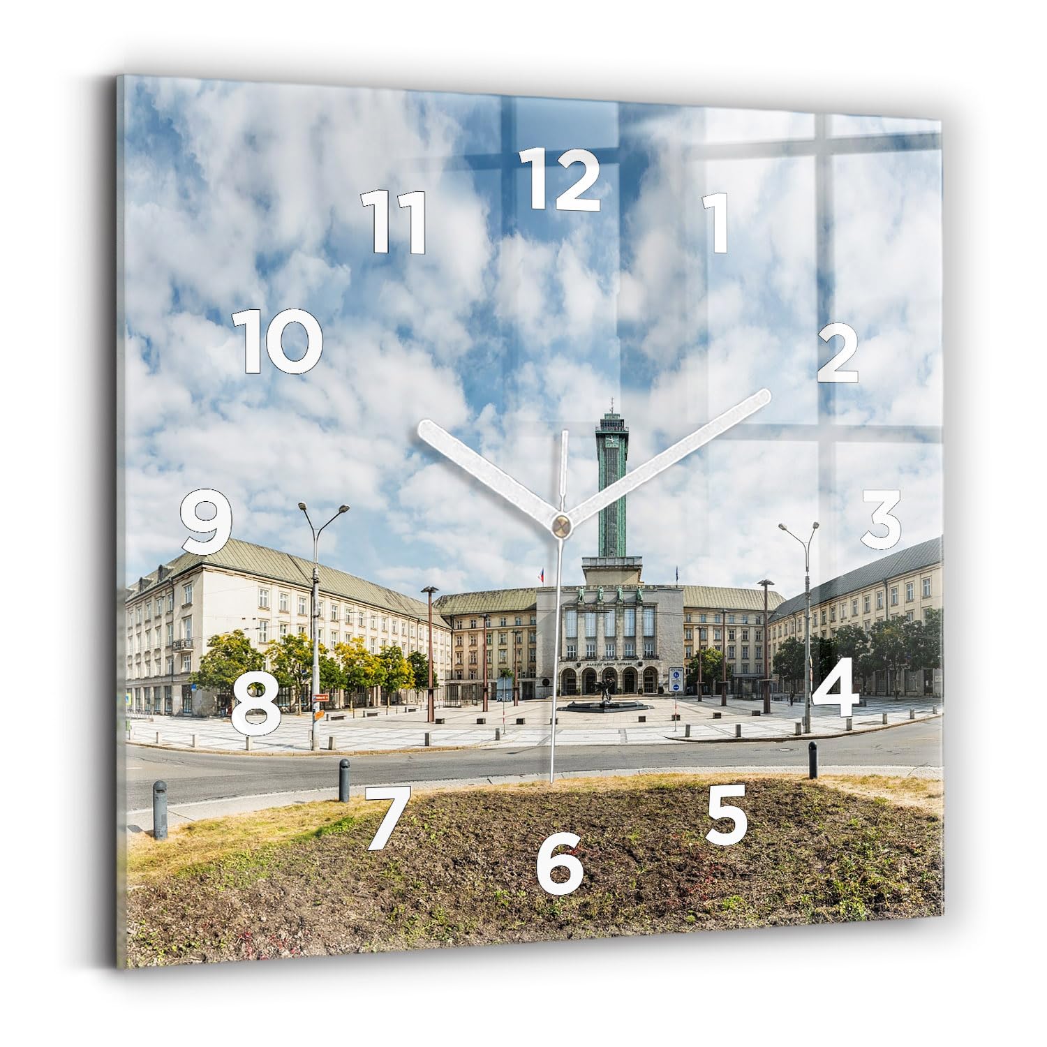 Horloge de qualité supérieure Wallfluent 30x30 cm carrée avec mécanisme silencieux de luxe