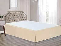 Vista 2 de Sheets & Beyond Falda de cama plisada de microfibra cepillada sólida súper suave de 14 pulgadas, con volantes (tamaño individual, beige)