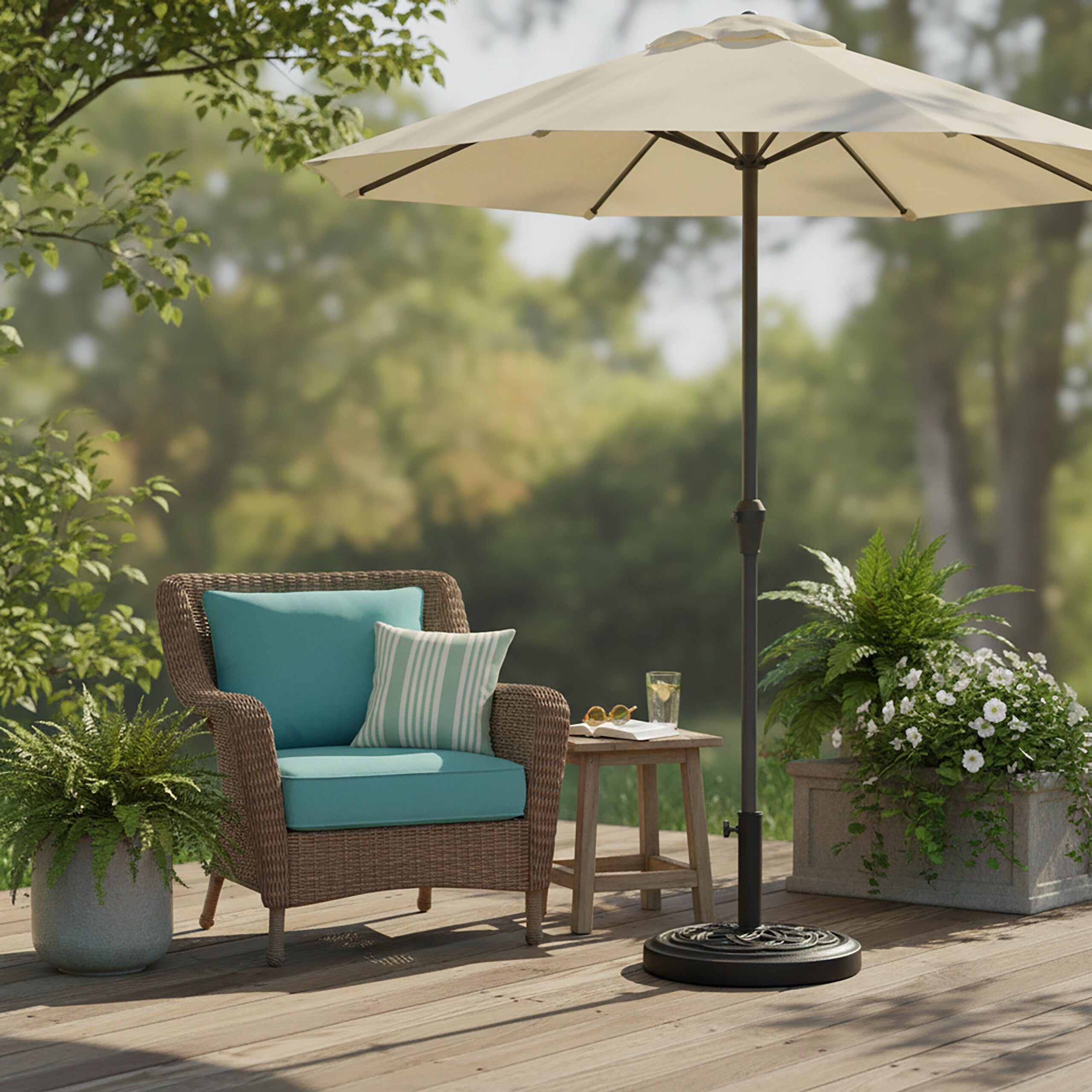 Relaxdays Base para Parasol Vintage, mástiles 34–48 mm, Ø 45 cm, Negra, Medidas 31 x 45 x 45 cm — view 3