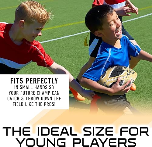 Vista 53 de Franklin Sports NFL Team Footballs - Rubber Youth Mini Balls for All Teams - Kids 8.5" Football + Air Pump Sets - Official NFL Licensed