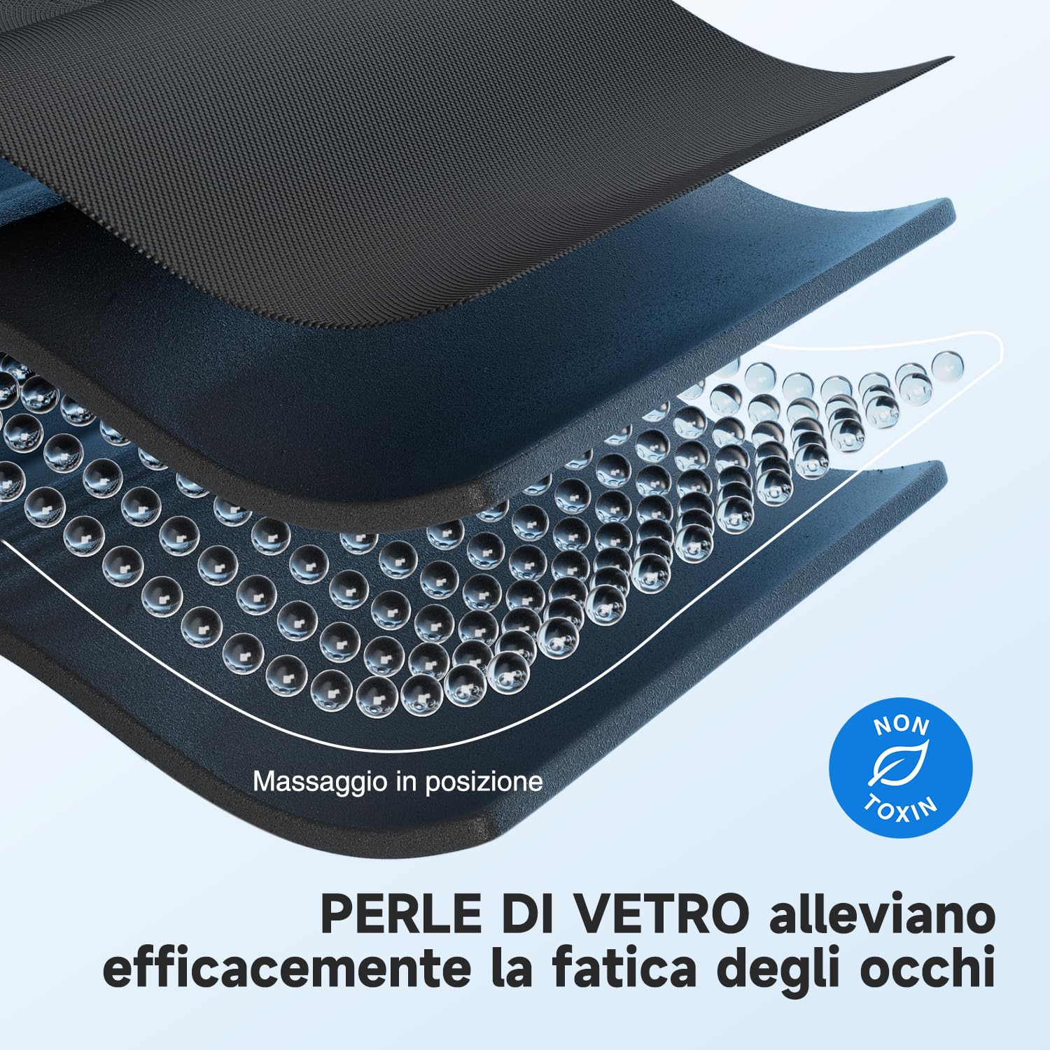 Umisleep 2026 Maschera per dormire ponderata per uomo e donna, 3D per alleviare la pressione, 100% con cinturino regolabile per viaggi, yoga, 120 g, Nero