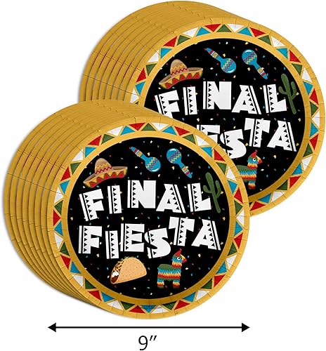 Miniatura 3 de Final Fiesta - Suministros para fiesta de despedida de soltera, juego de vajilla de graduación con temática mexicana de 64 piezas, incluye platos