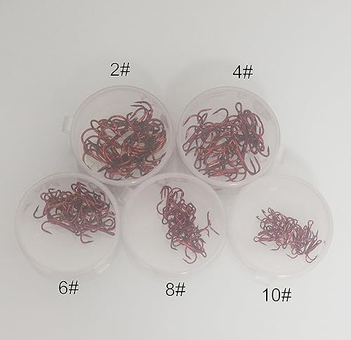 Miniatura 4 de 20 unidscaja de pesca de anzuelos agudos de acero de alto carbono ganchos de pesca clásico redondo gancho de curva 2 # 4 # 6 # 8 # 10 #