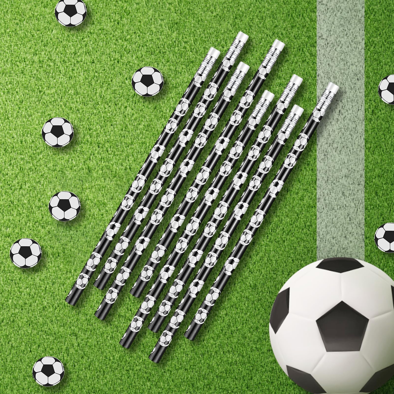 12 pièces Crayons de sport et 12 pièces Gommes en forme de ballon de 12 pièces Crayons de sport et 12 pièces Gommes en forme de ballon de