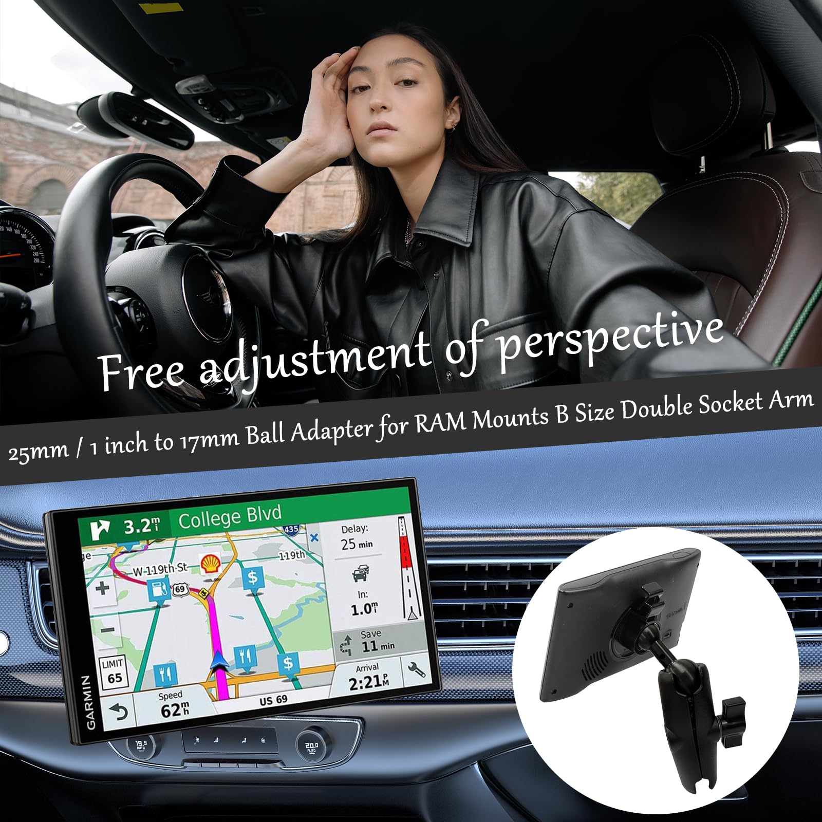 Motorcycle Phone Mount Ball Adapter 25mm To 17mm Ball Adapter For Ram Mounts Compatible With Garmin Gps 1165889