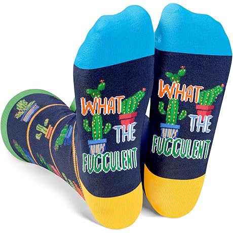 Succulent Gits Funny Cactus Succulent Socks