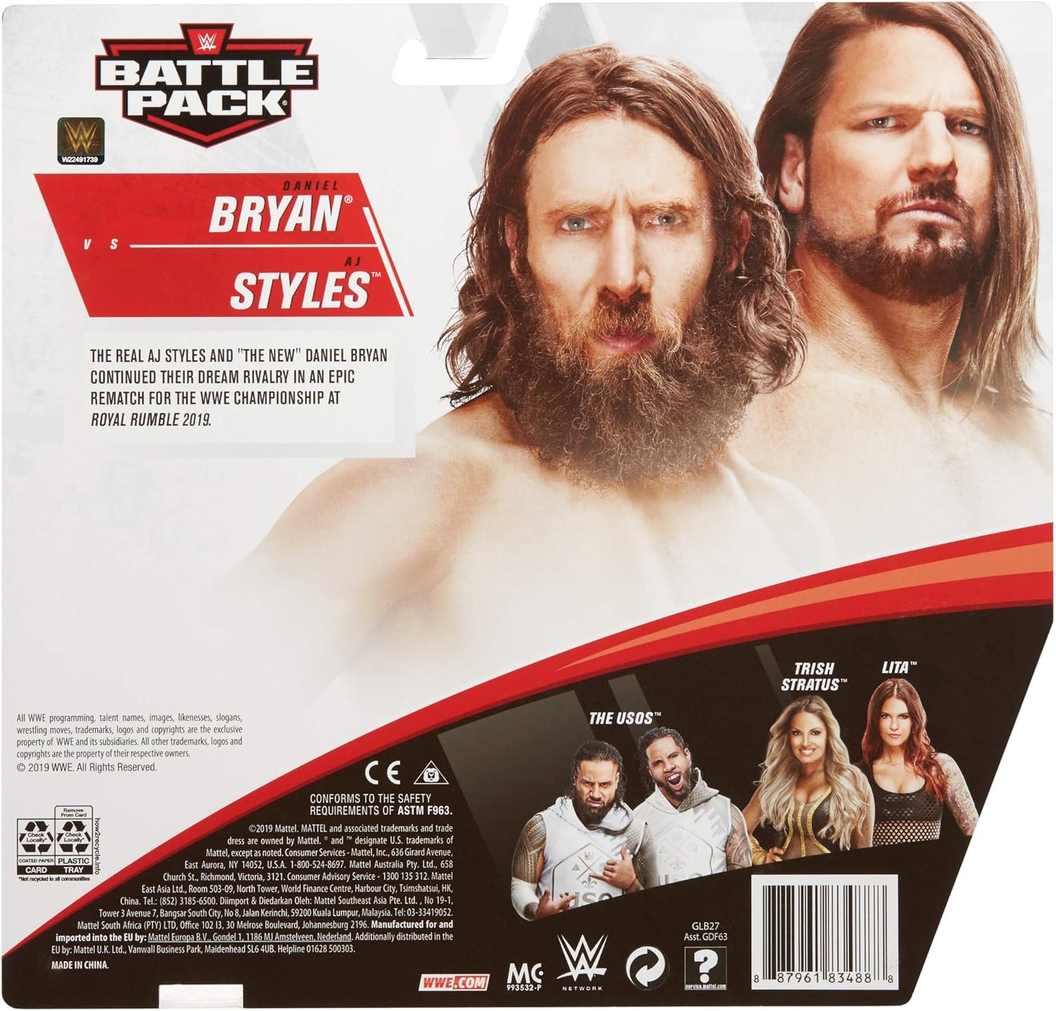 WWE Daniel Bryan vs AJ Styles Battle Pack Series #64 with Two 6-inch Articulated Action Figures & Ring Gear