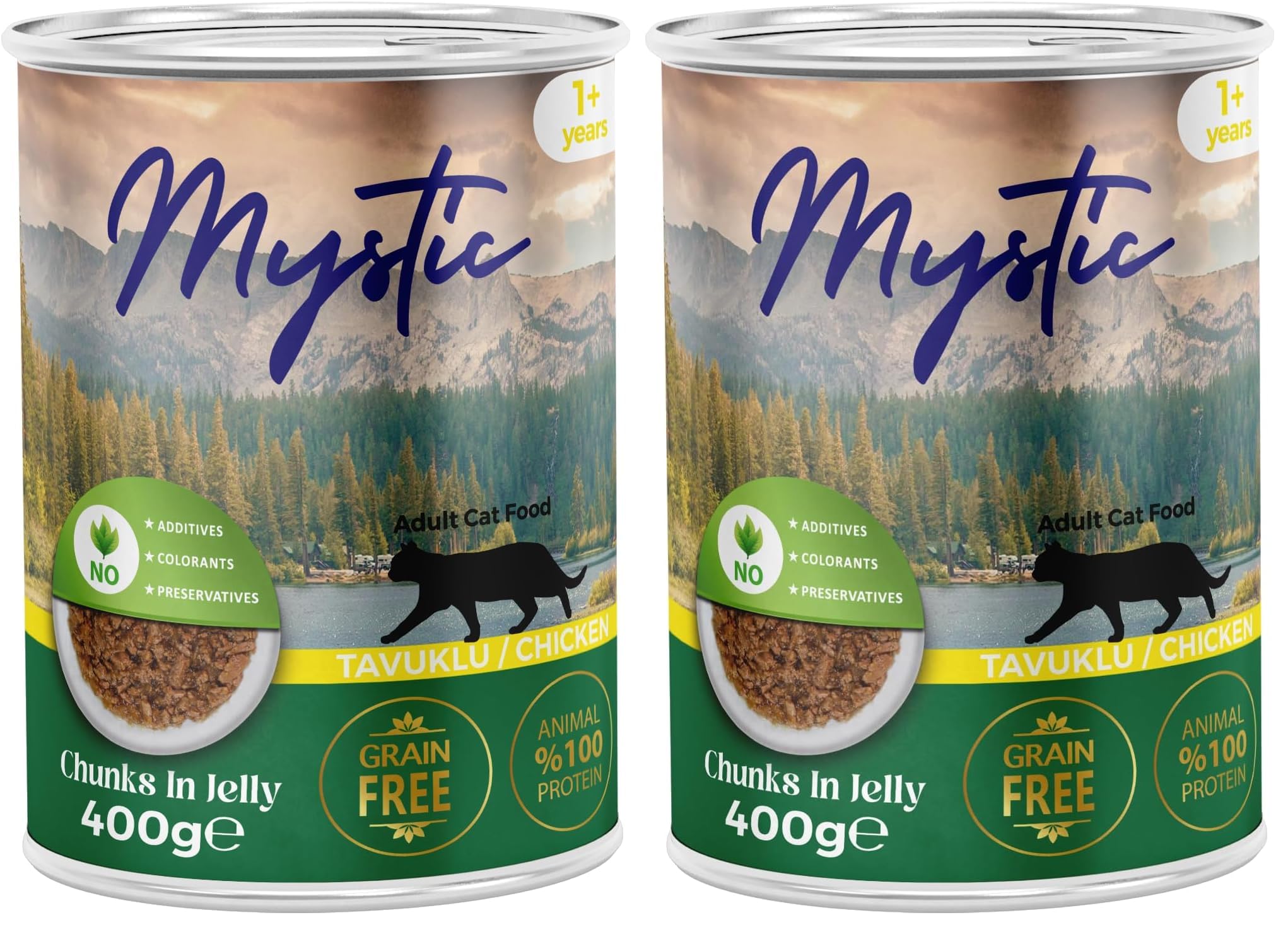 Mystıc Yetişkin Kedi Tavuklu Ve Jöleli Konserve Mama 400 Gr 2li paket