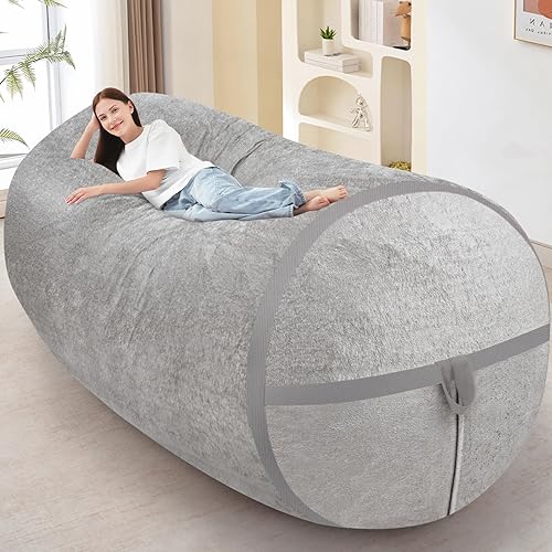Miniatura 95 de HABUTWAY Puf gigante de 2 pies para adultos, con relleno de espuma viscoelástica, puf grande con funda de terciopelo holandés extraíble para sala de