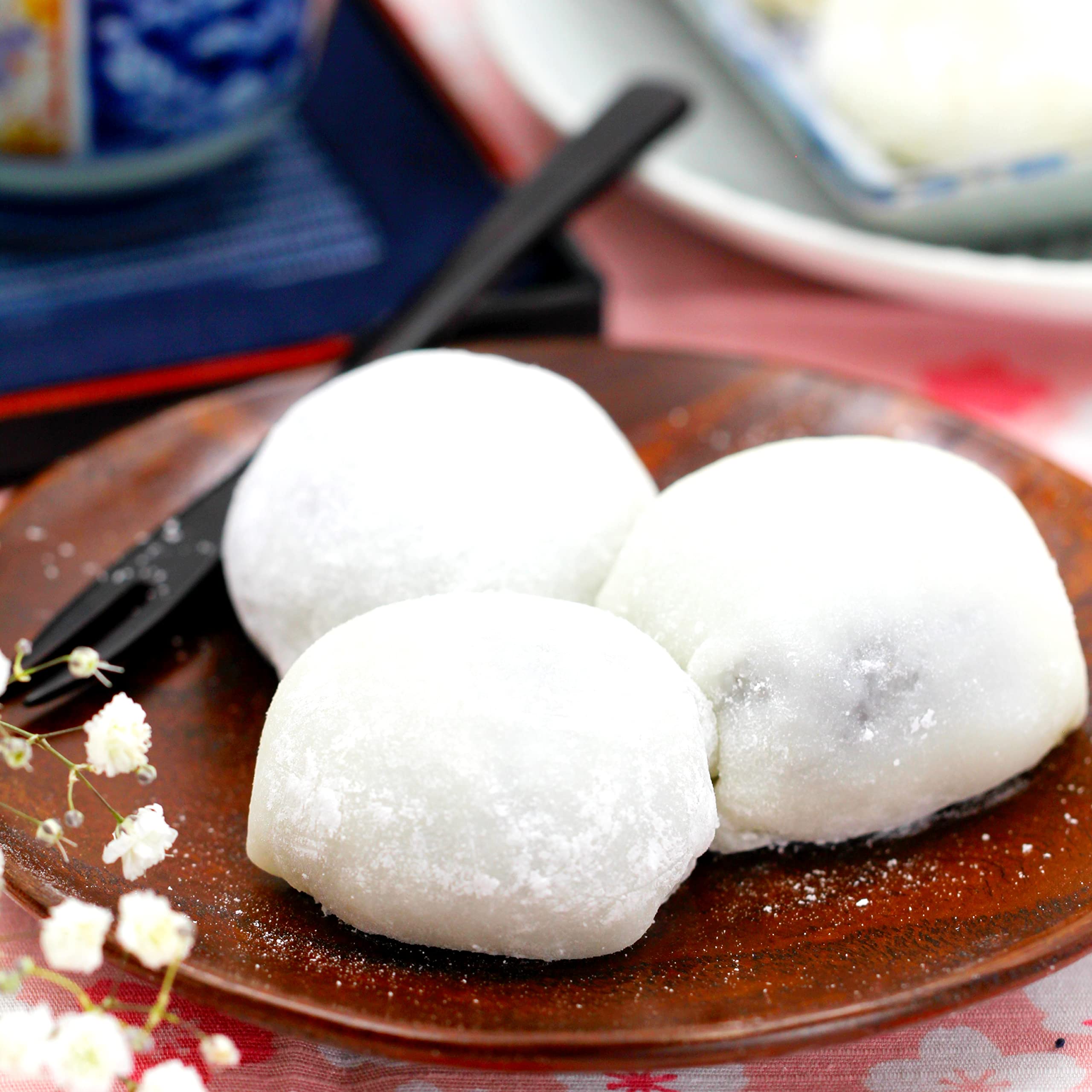 Mochi Kochset für japanische Reiskuchen – 6-tlg. | 5 leckere Rezepte selber machen: in den Sorten Eis, Schoko, u.v.m., glutenfrei & vegan, Geschenkidee | mit Klebreismehl, Sesam und Adzukibohnen