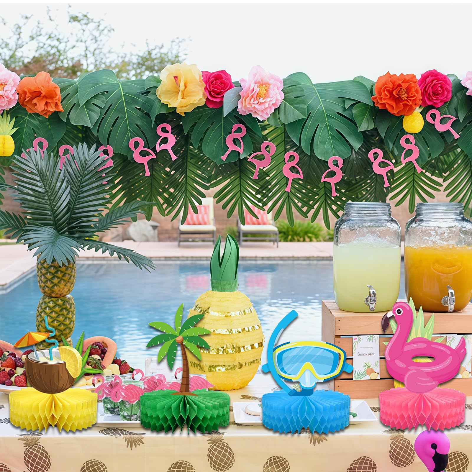 Kotkiddy 12 Pezzi Decorazione per Tavolo a Nido d'Ape Estiva Spiaggia Piscina Festa Hawaiana Compleanno